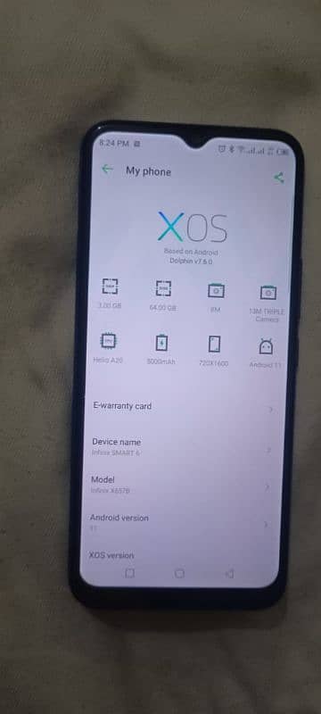 Infinix Smart 6  64 GB memory 3 GB Ram 0