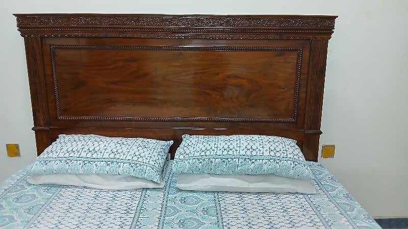 Wooden Bed, Side Table and Dressing Table. 2