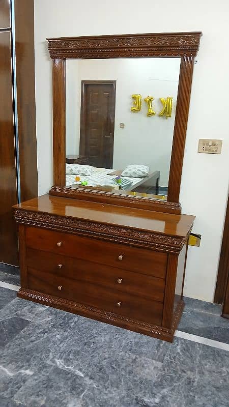 Wooden Bed, Side Table and Dressing Table. 15