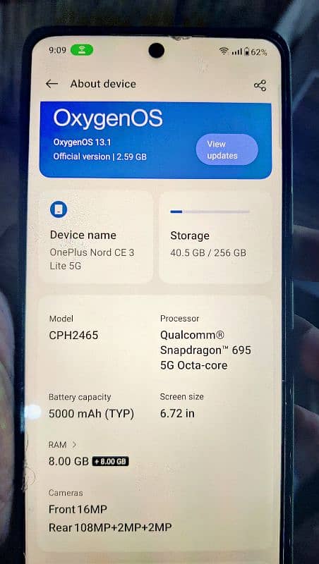 OnePlus Nord ce 3 lite 5g 8+8, 256gb 2