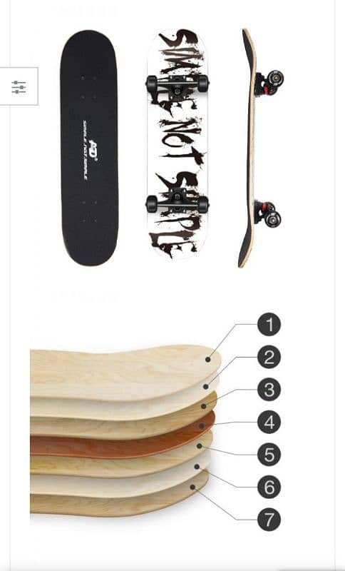 Simple not simple AD orignal  professional skateboard maple wood 3