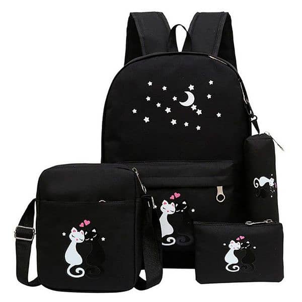 Girl's Canvas Backpack Set 6