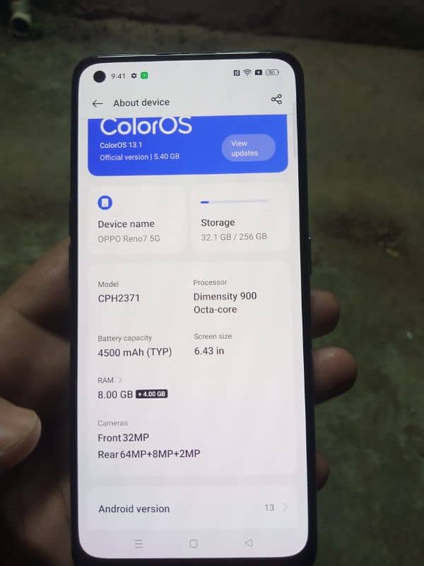 Oppo reno 7 mobile dy 8+256  only mobile dy finger OK dy 1