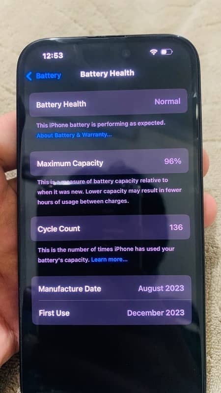 iphone 15pro 128gb 96 battery 7