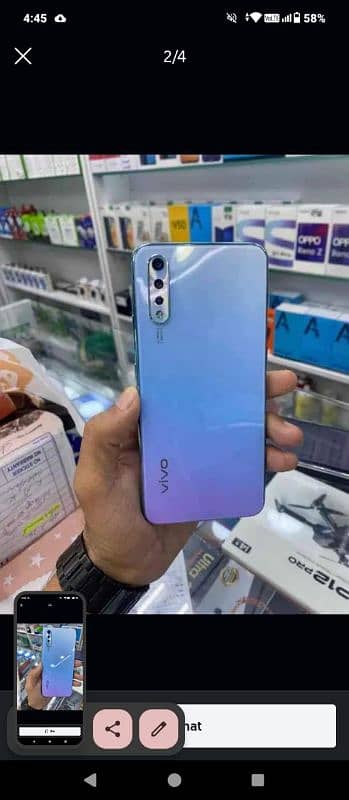 vivo s1 Stroge 4/128 GB PTA approved for sale 0325=2452=771 my WhatsA 1