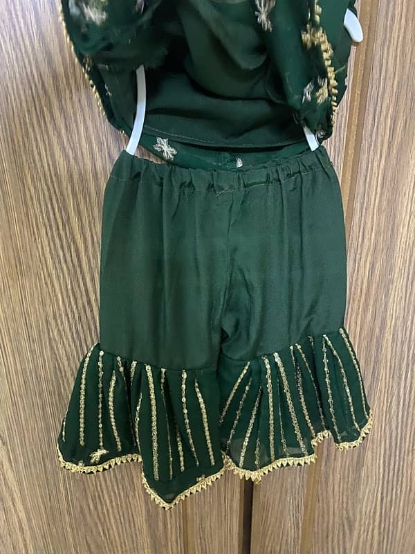 fancy 6 to 9 month baby girl garara wite sleeveless shirt bottle green 0