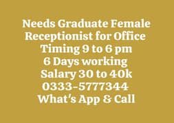 Female Staff Required at Rawalpindi