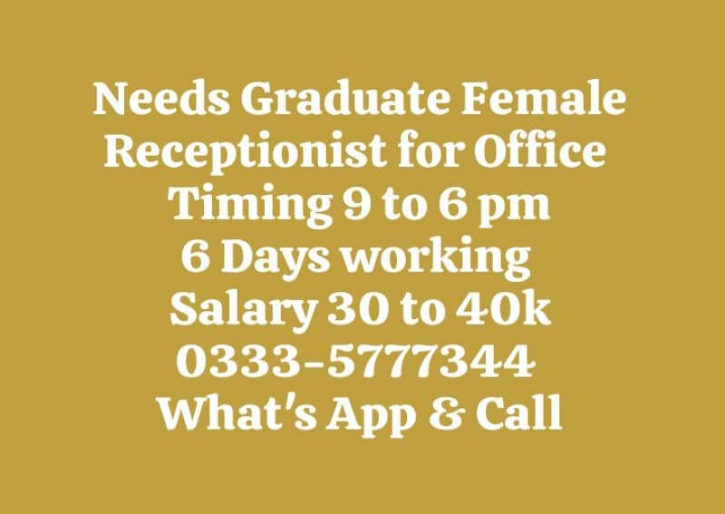 Female Staff Required at Rawalpindi 0