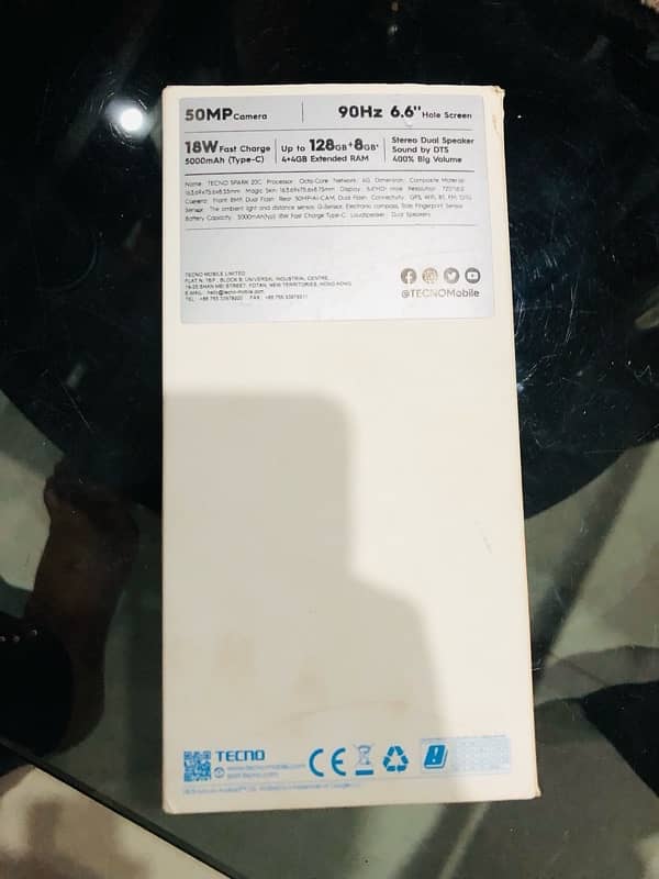 TECNO SPARK 20c 8/128 PTA APPROVED WITH BOX AND CHARGER 10