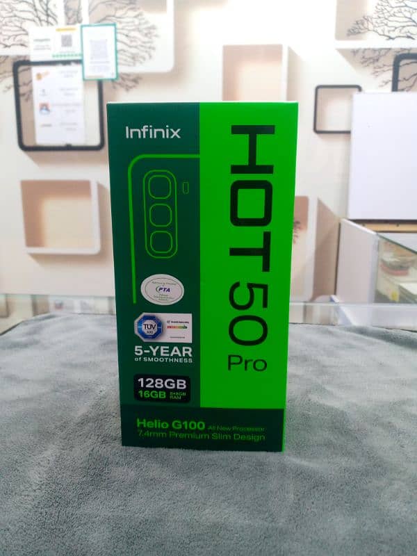 infinix hot 50 pro 8+8 128 box pack full warranty 0