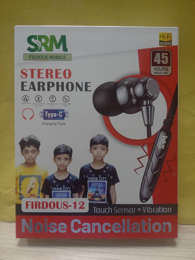 SRM Wireless Stereo Earphones Neckband with 45 Hours Talk/Music Time 0