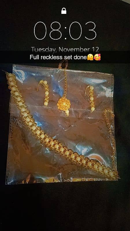 homemade pearl full necklace set 0