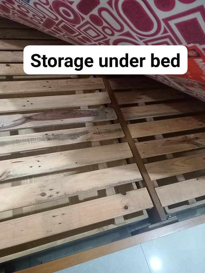 Bed with storage for sale walnut colour 3