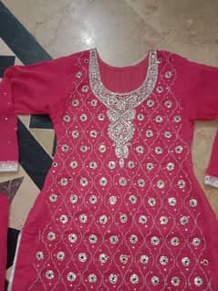 full heavy dress, pink colour.