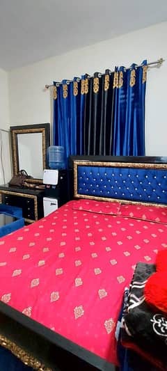 bed with mattress side table sofa Kam bed os 2 sat table dresing3pardy