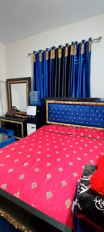 bed with mattress side table sofa Kam bed os 2 sat table dresing3pardy 0