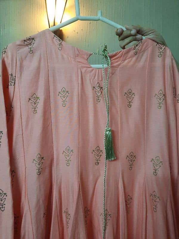 EMBROIDERED PEACH PINK J. 's  3 PIECE FORMAL PEPLUM WITH AND GHARARA 3