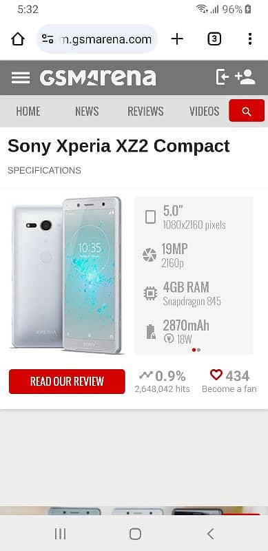 sony xz2 compact 4gb/64gb 6