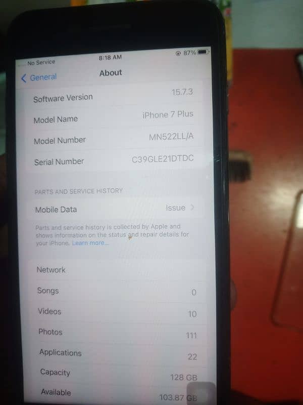 i phone 7+(128GB)  non PTA     22000 6