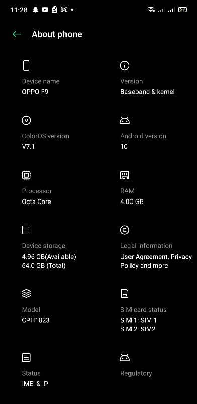 Oppo f9 4/64 full okay 2