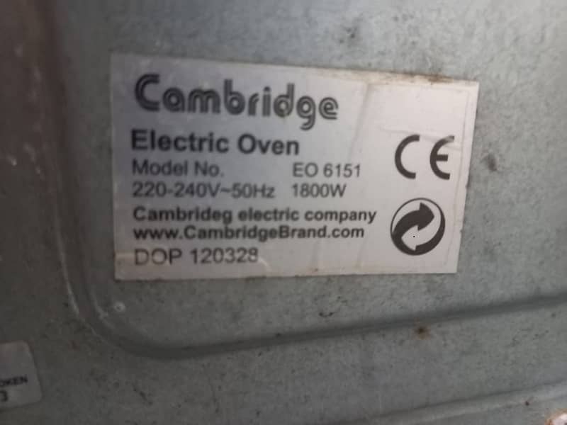 Cambridge Electric Oven for sale 1