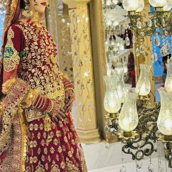 kashee bridal lenga with heavy net dupata 0