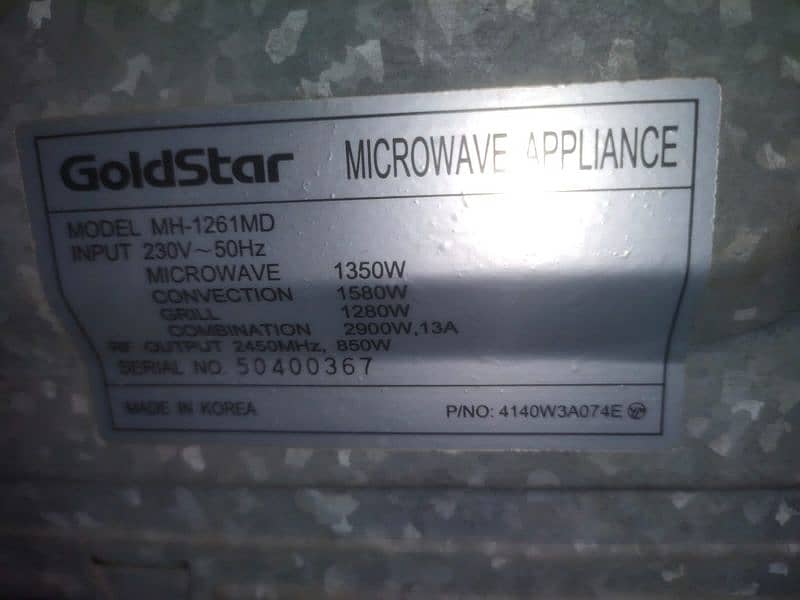 Gold Star digital korean microwave, convection & grill oven 1