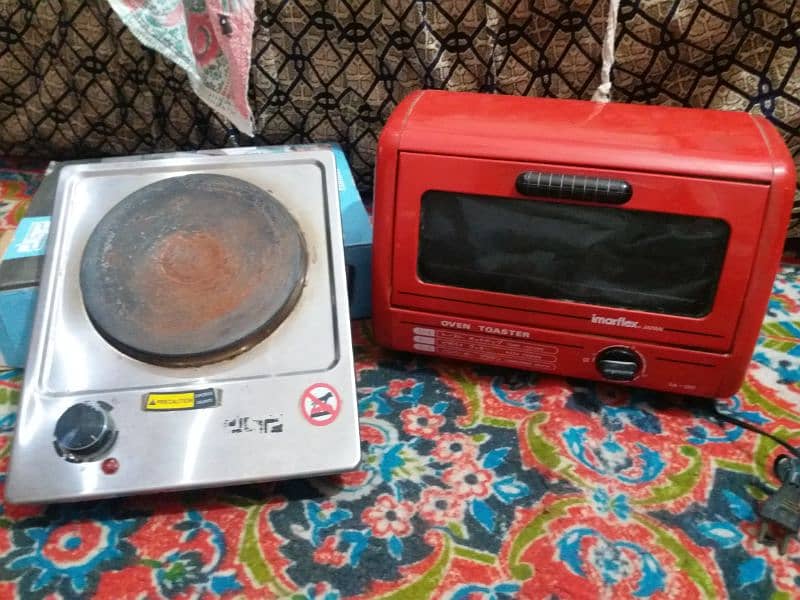 toaster oven smal size and hot plate electric chula 2 no cheze 6000 me 4