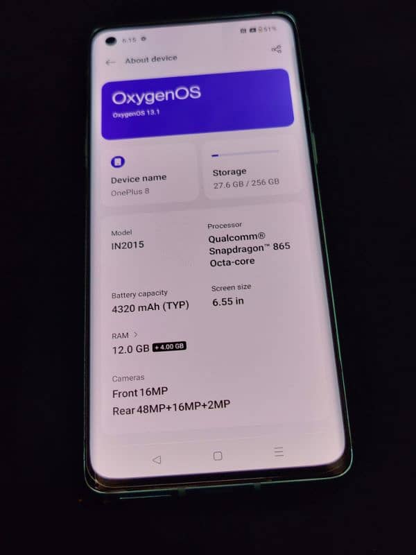 OnePlus 8 ,5g 12 256 Pta approved 1