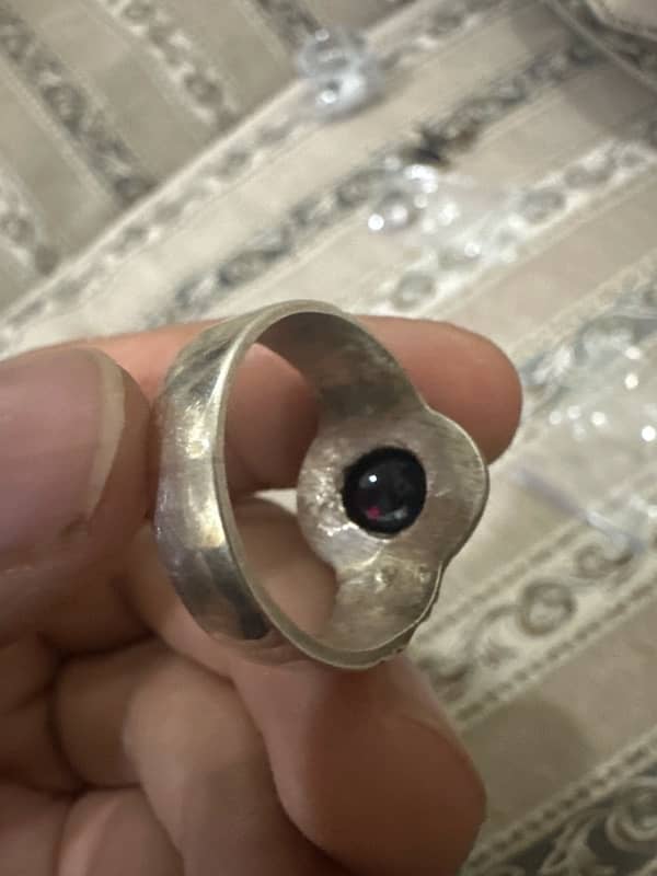 black opal + silver ring 1