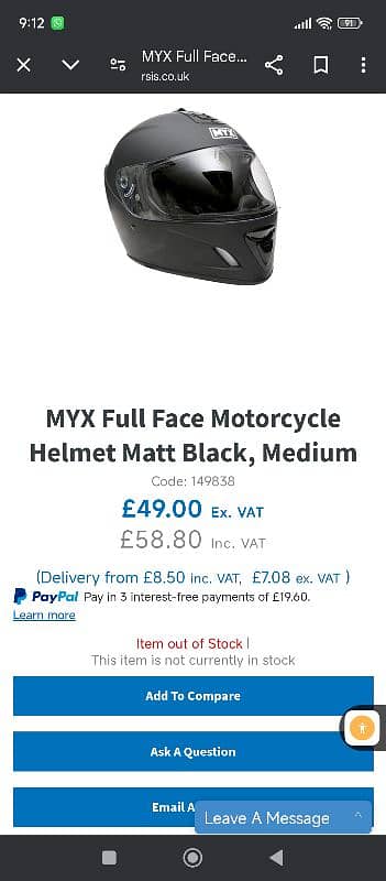 myx helmet u. k 1