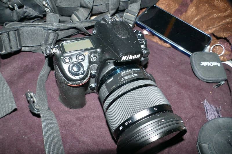 Nikon D700 camera And.   Sigma Art lens 24-105 5