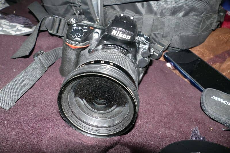 Nikon D700 camera And.   Sigma Art lens 24-105 7