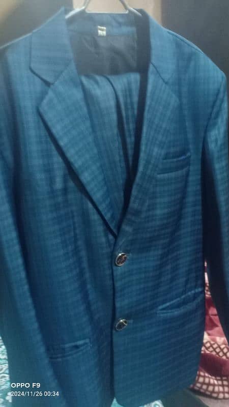 used two piece suit blue 0