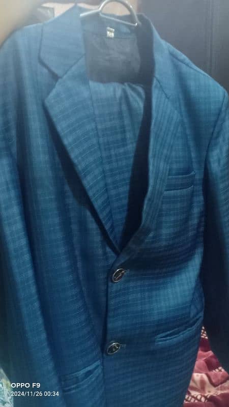 used two piece suit blue 1