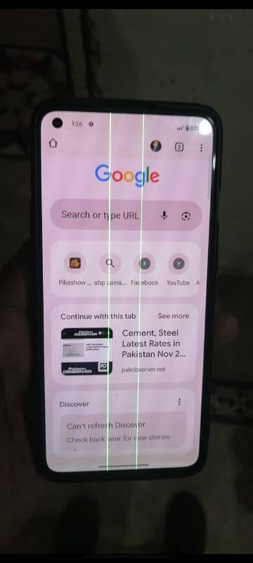 OnePlus 8t 12gb 256gb All ha bas panel ma 2 line ha 1