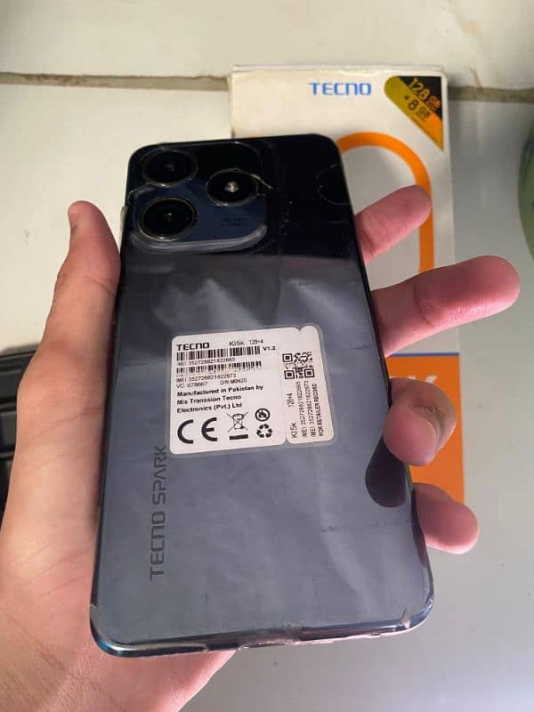 TECONO SPARK 10C With box 3 month  4+4 128 gb Battery 5000mah 1