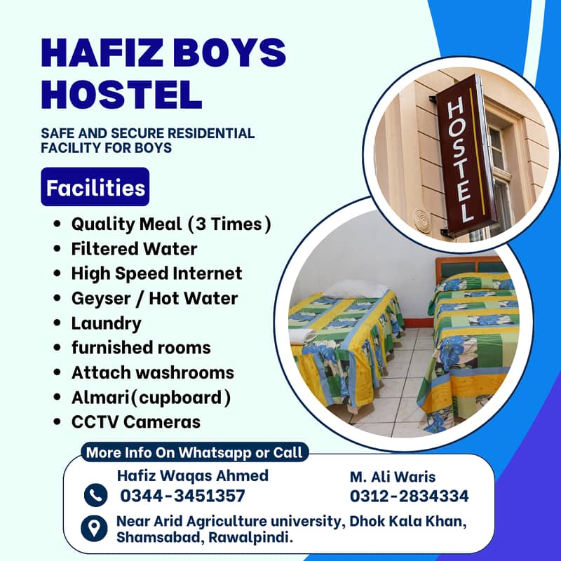 Comfortable & Secure Boys' Hostel Near Arid University! 0