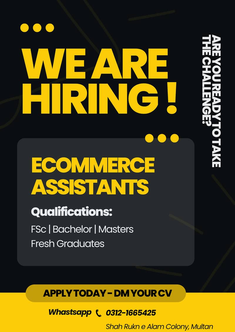 Ecommerce Office Job for Students and Fresh Graduates - Multan Only 0