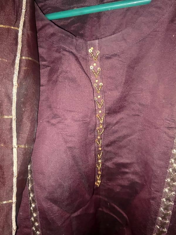 3 piece suit with soft organza dupatta 1