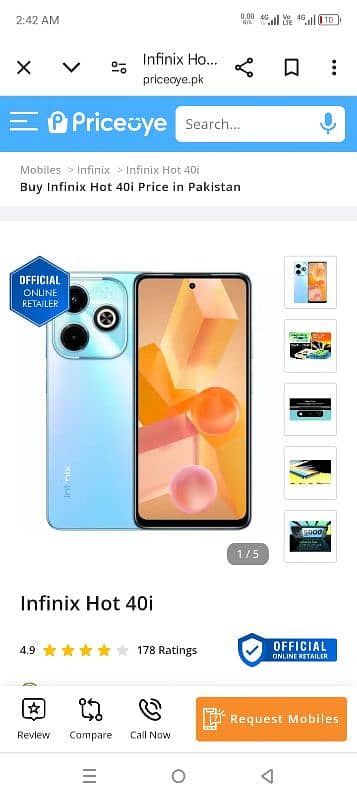 Infinix hot 40i 0