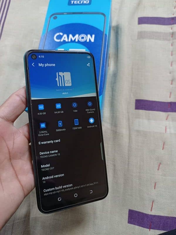 camon 15 4gb 64gb with box 100% sealed phone 9