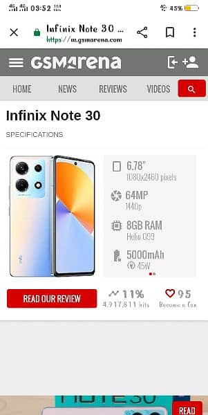 infinix note308+5/256 bx chger avail 1