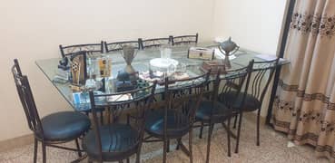 Iron rought Dinning table set with Chairs