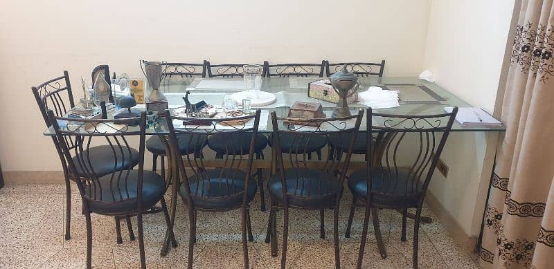 Iron rought Dinning table set with Chairs 1