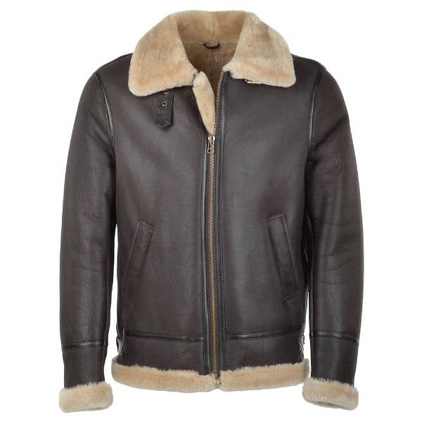 Genuine premium Quality Sheepskin Leather B3 Bomber Zipper Jacket 2