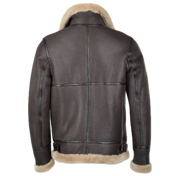 Genuine premium Quality Sheepskin Leather B3 Bomber Zipper Jacket 3