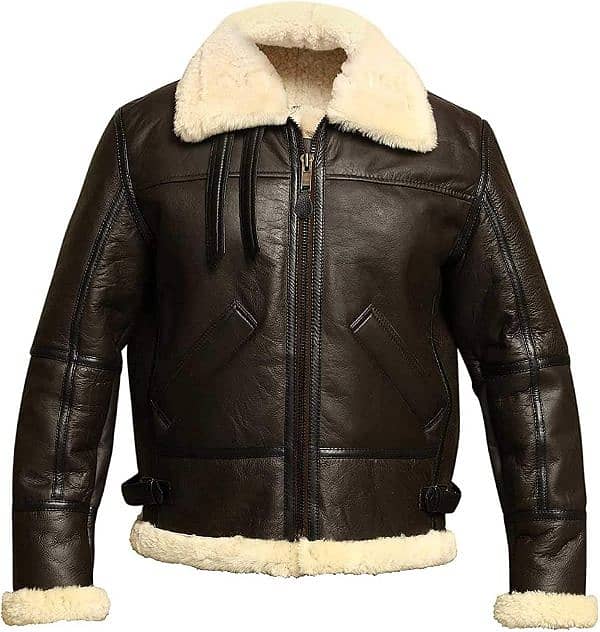 Genuine premium Quality Sheepskin Leather B3 Bomber Zipper Jacket 5