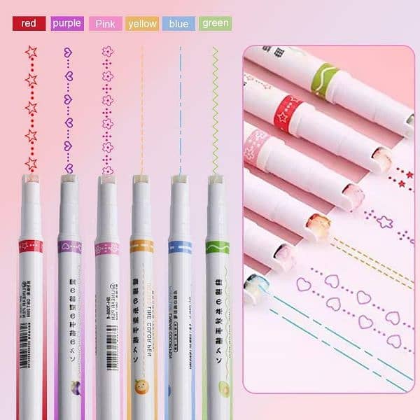 6 PCs Curve Highlighter set for art 2