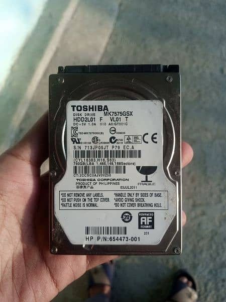 750 GB laptop harddisk 100% health and performance 1